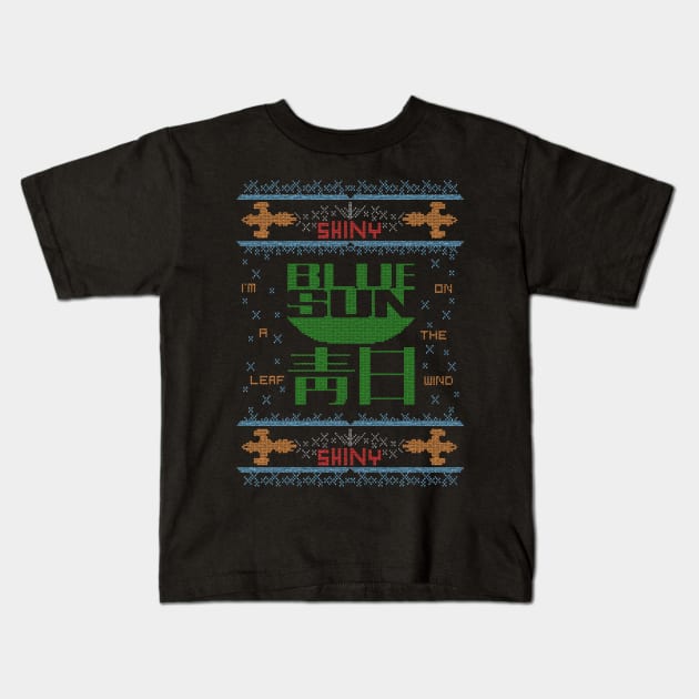 Firefly Blue sun ugly christmas variant Kids T-Shirt by outlawalien